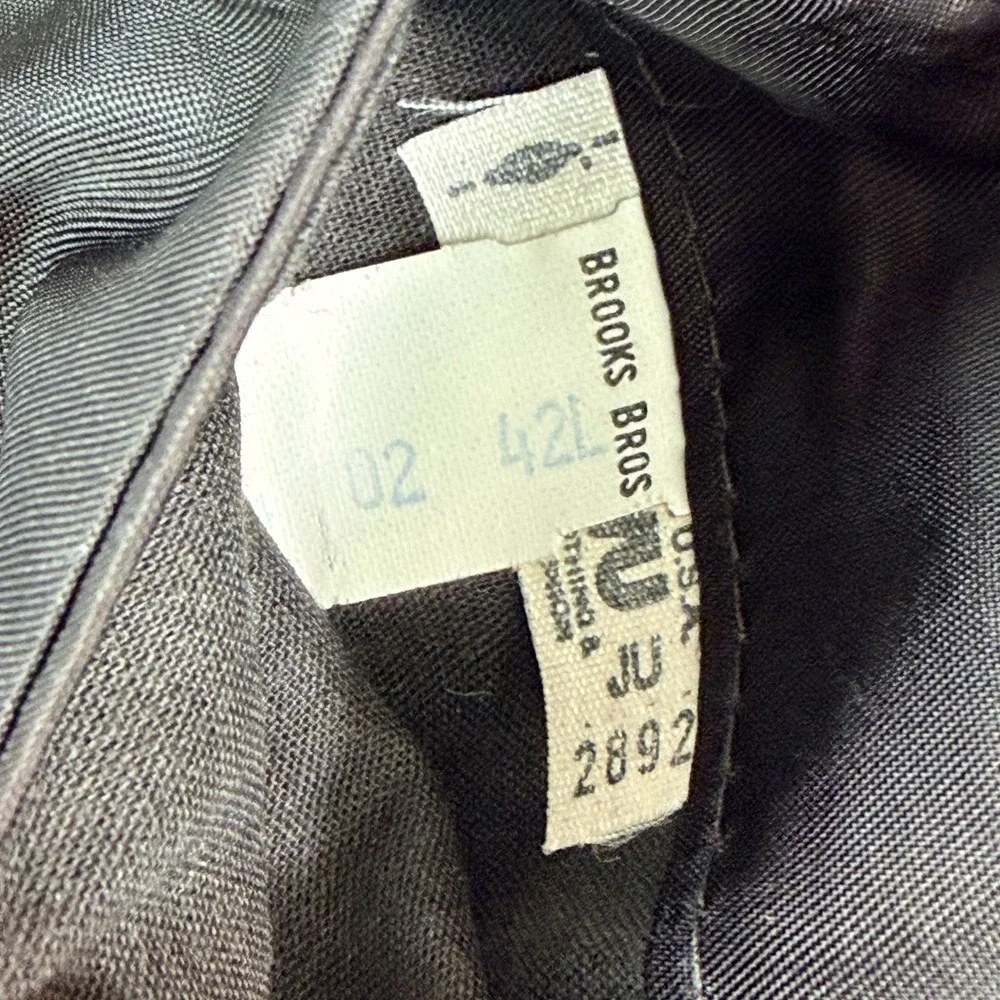 Vintage Brooks Brothers Blazer Sport Coat Grey Glen Check Wool Men 42L USA Made